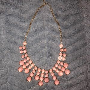 Statement Pink and Gold Necklace